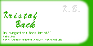 kristof back business card